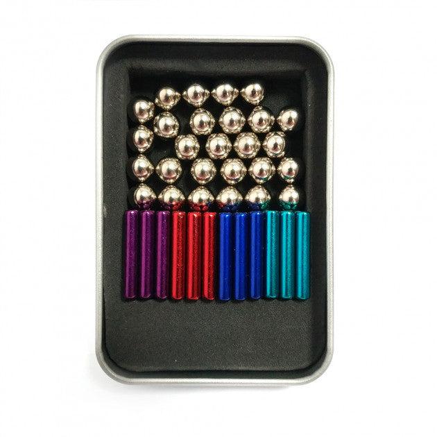 Разноцветный магнитный конструктор Buckyballs n Buckybars, 64 детали, Магнитный конструктор