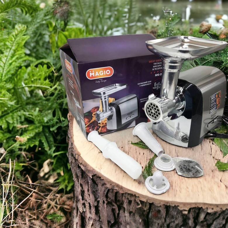 Мясорубка Magio MG-269, 2400 W, мясорубка электрическая металл, мясорубка с металлическим редуктором