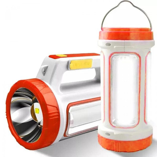 Ліхтар кемпінговий з сонячною панеллю 5158-LED-COB power bank, кемпінговий ліхтар-лампа. Колір: червоний