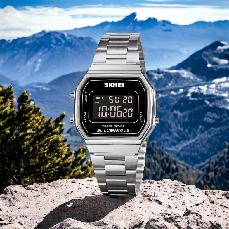 Часы наручные мужские SKMEI 1647SI, армейские часы противоударные, модные мужские часы