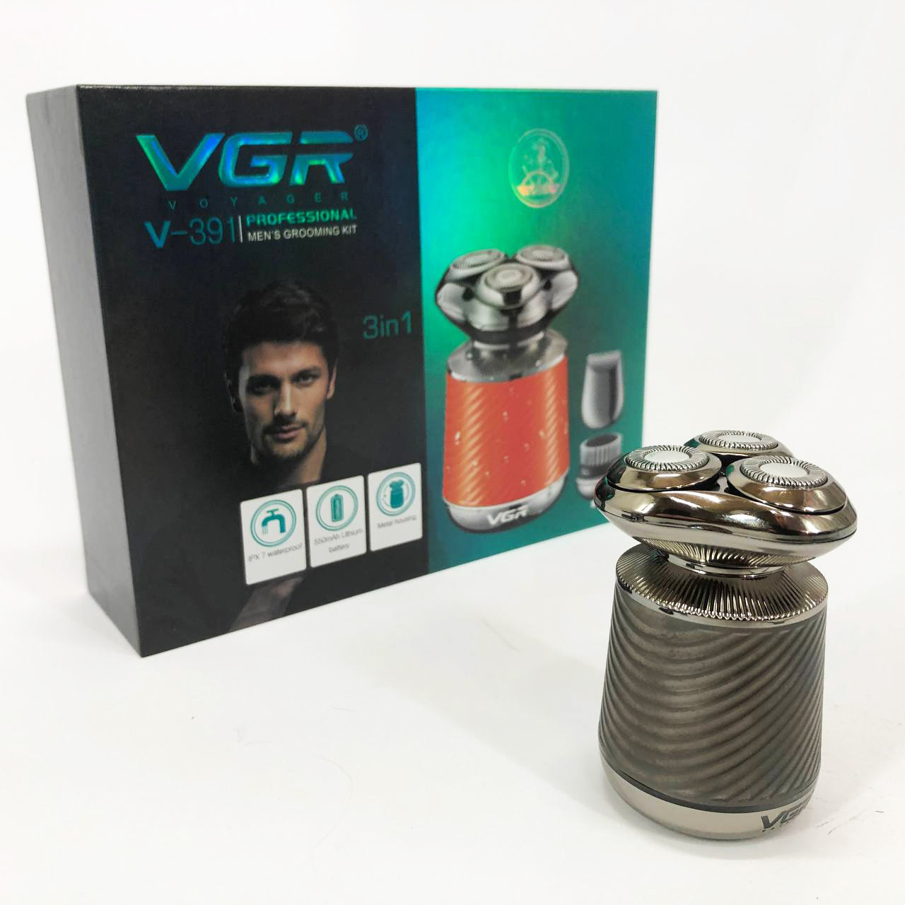 Электробритва VGR V-391, профессиональная электробритва, электробритва с насадками для бороды