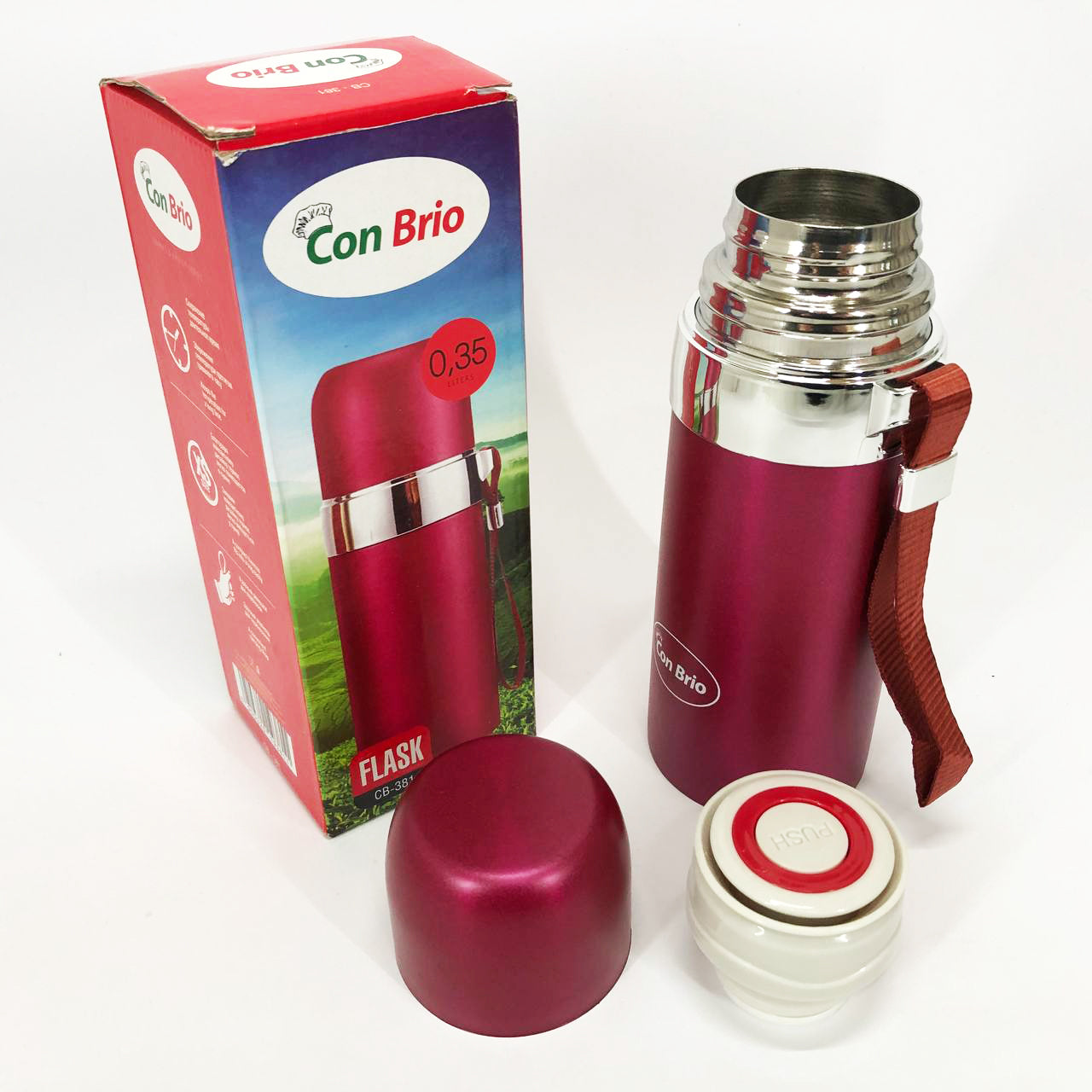 Термос Con Brio CB-381 Gold 0,35л, Термос для питної води, Якісний термос для дому.