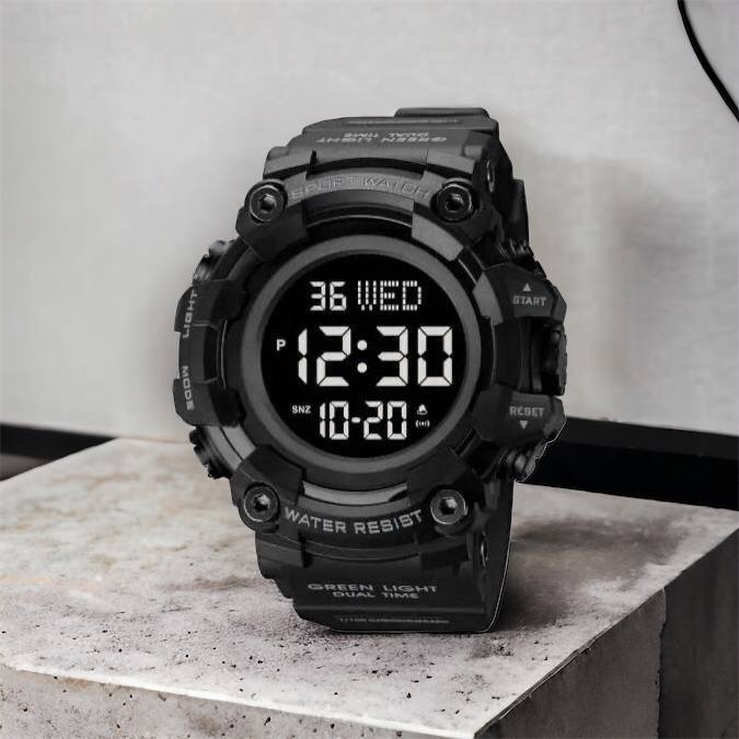 Годинник наручний чоловічий SKMEI 1968BKBK BLACK-BLACK, водостійкий тактичний годинник. Колір: чорний