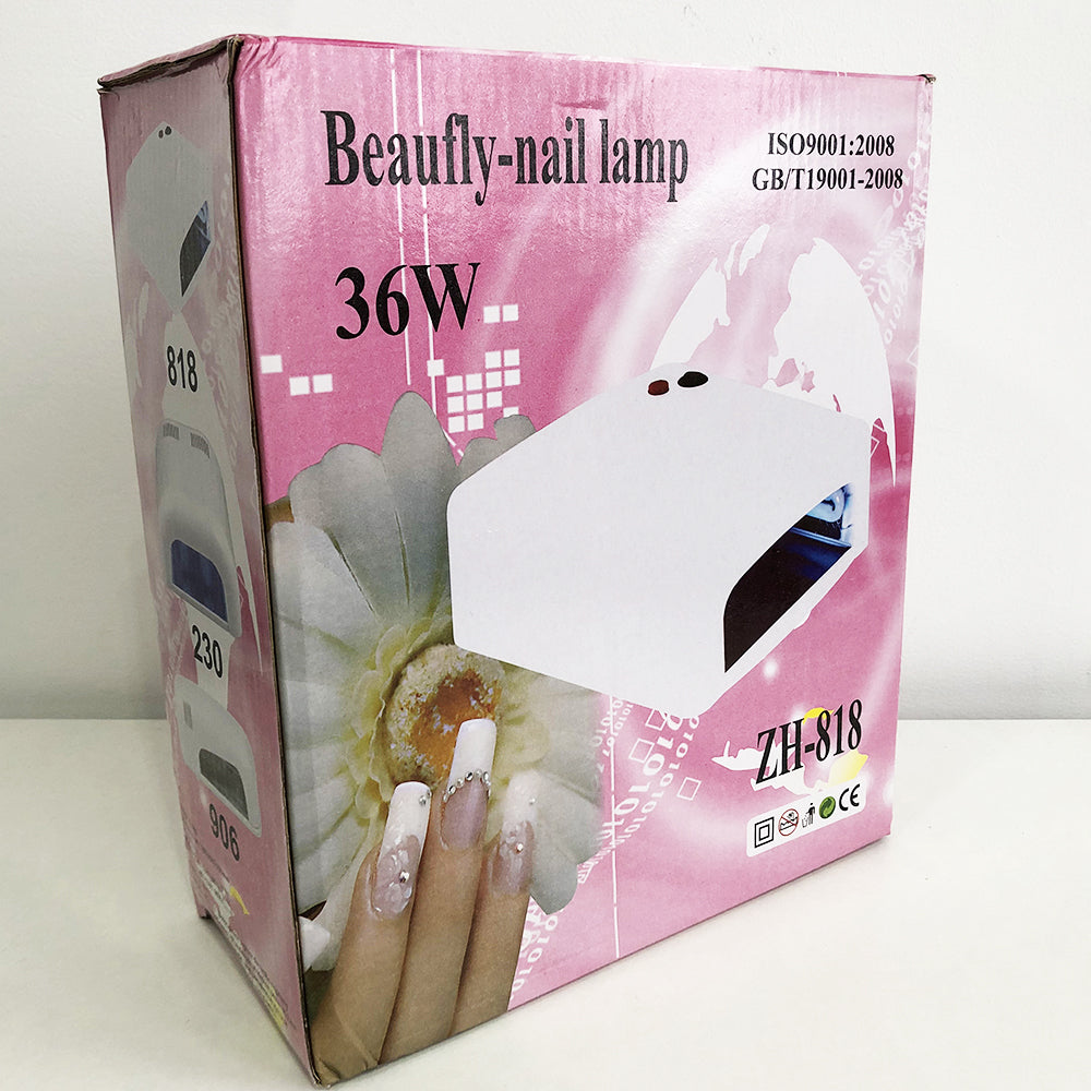 Лампа для маникюра с таймером ZH-818, Лампа для ногтей с долгим сроком службы. Цвет: розовый