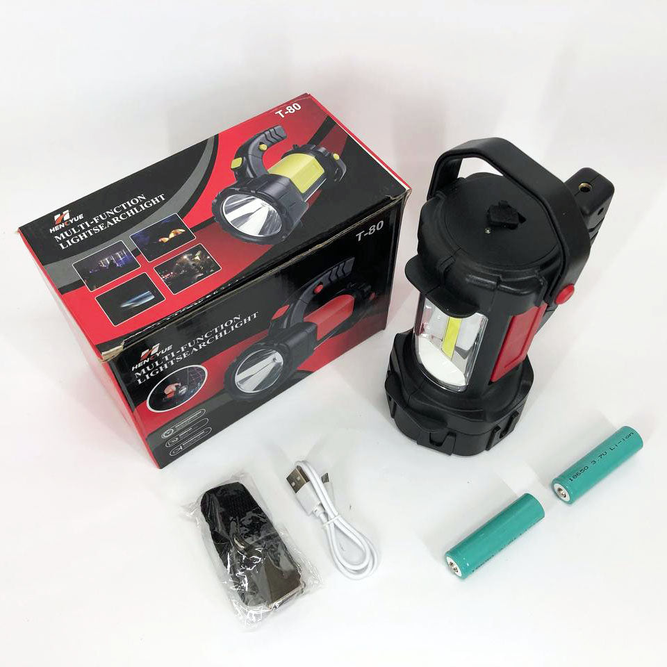 Ручний акумуляторний ліхтар T80C-5W+COB (white/red) із функцією Power Bank. Колір: червоний