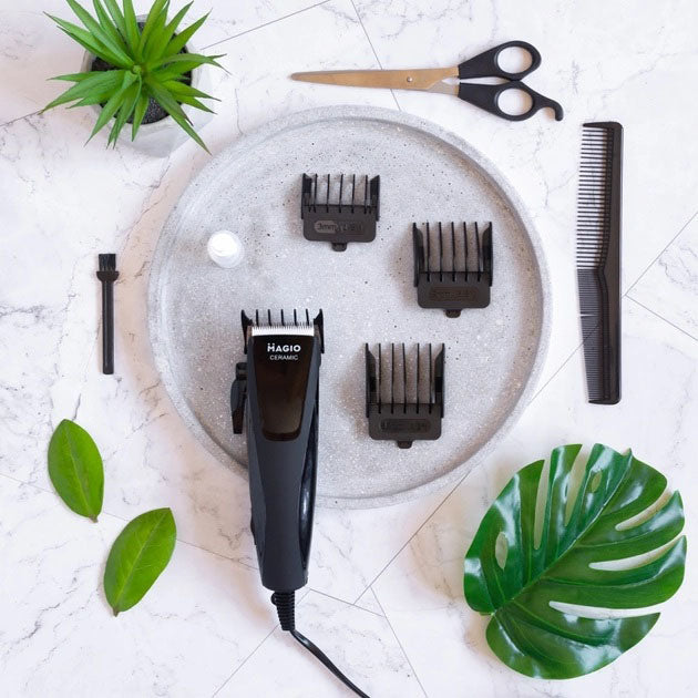 Машинка для стрижки MAGIO МG-584 керамика, Окантовочная машинка, Электробритва с насадками для бороды