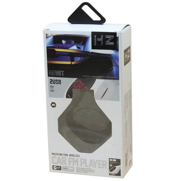 Трансмиттер Автомобильный FM модулятор FM H29 BT, Модулятор для мобильных устройств в авто. Цвет: черный