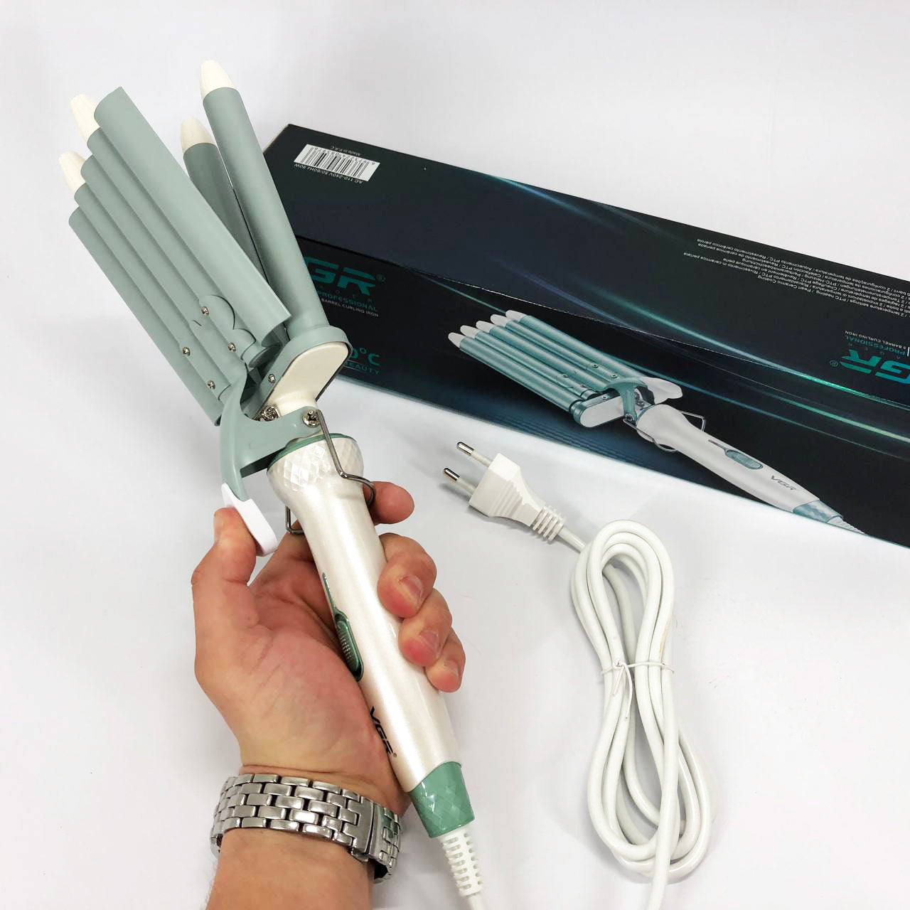 Плойка волна для волос VGR V-597 пять волн диаметр 16 мм с керамическим покрытием для кучеряшек и локонов