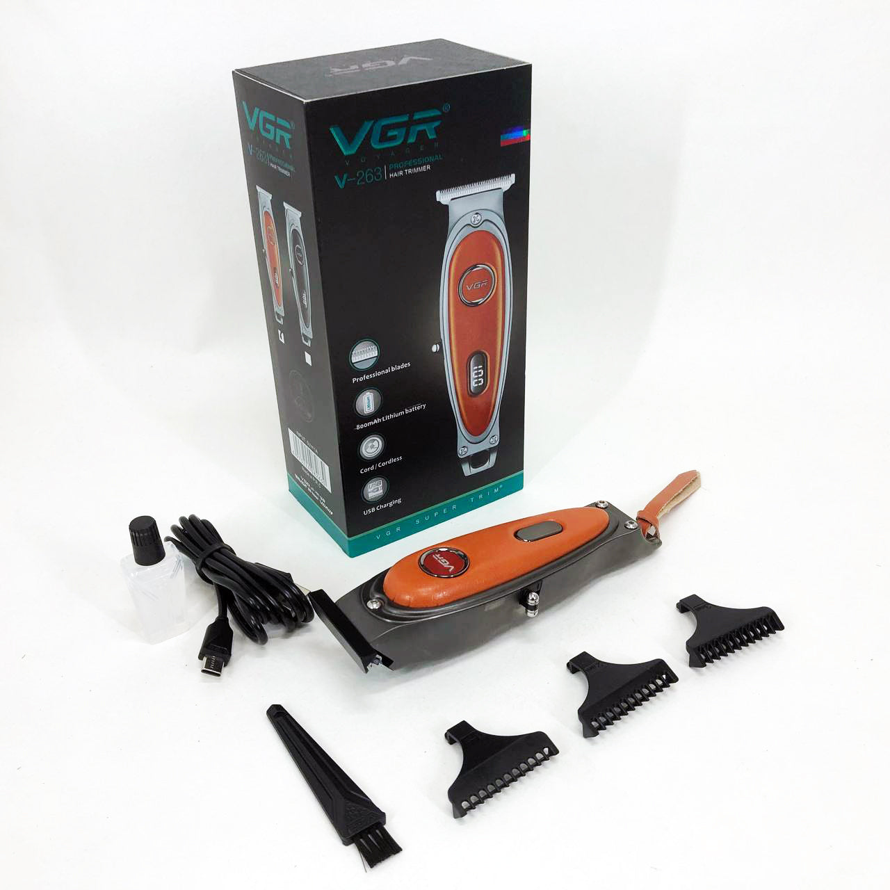 Триммер VGR V-263 BLACK. Цвет: оранжевый