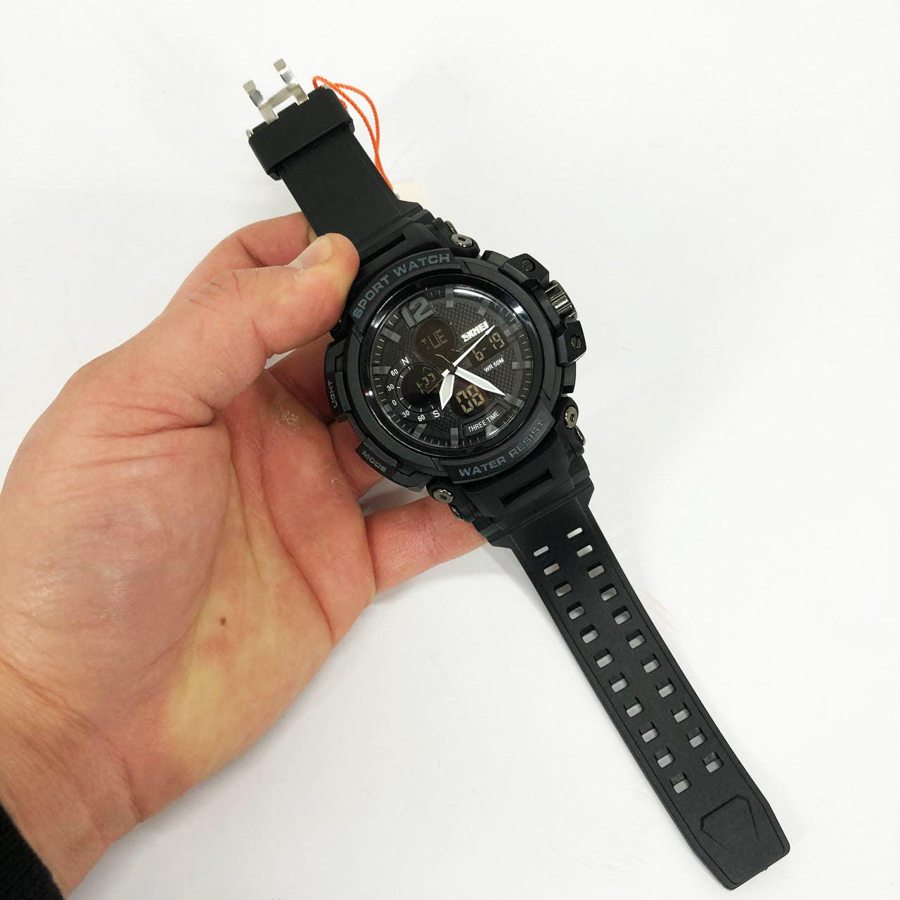 Часы наручные мужские SKMEI 1343BK BLACK, часы тактические противоударные. Цвет: черный