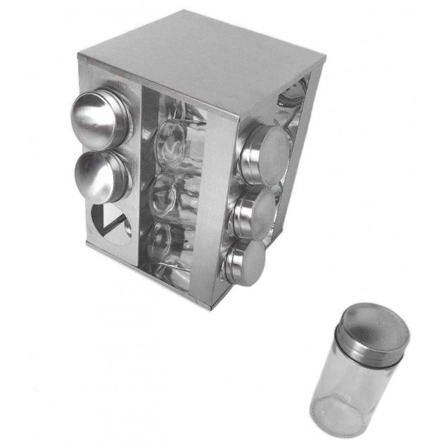 Набор емкостей для специй на подставке UNIQUE 12 в 1 Квадрат Органайзер для приправ, Стойка для специй