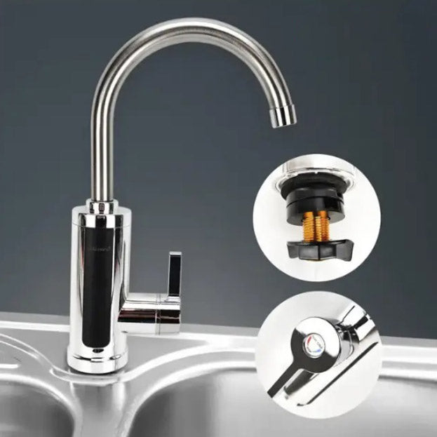 Водонагреватель проточный Delimano RX-0111c LCD дисплеем 3 кВт Кран электрический нижнее подключение