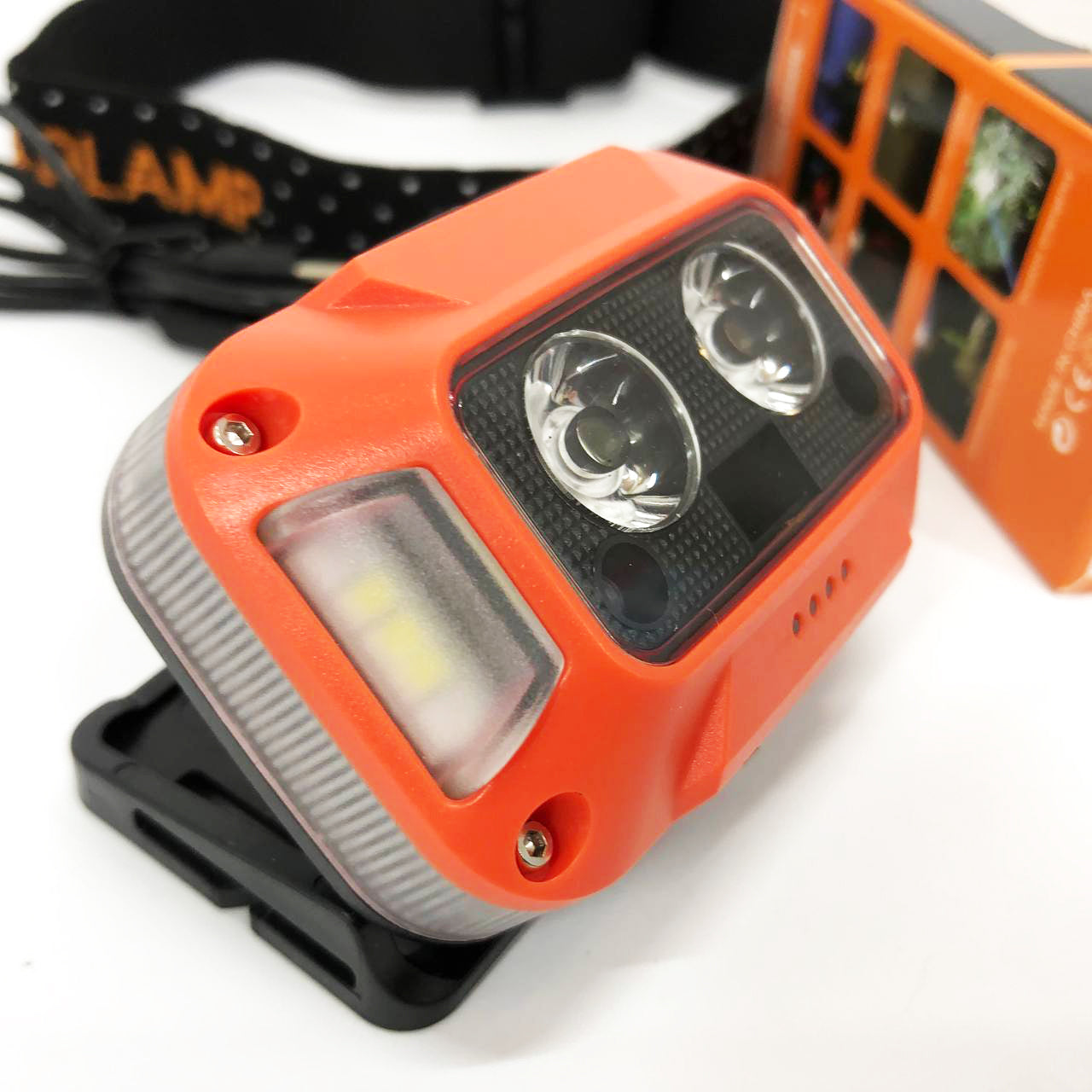 Фонарь налобный WH-0218-XPG(white+yellow)+SMD(red), Налобный фонарь для туризма рыбалки и охоты