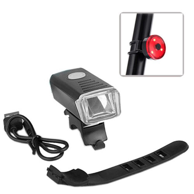 Велофонарь аккумуляторный BSK-1133-XPG и STOP-3SMD(red), Велосипедный фонарь с защитой от влаги