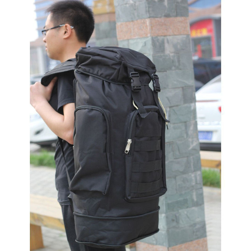 Рюкзак тактический чорний 4в1 70 л + Подсумок Водонепроницаемый туристический рюкзак. Цвет: черный