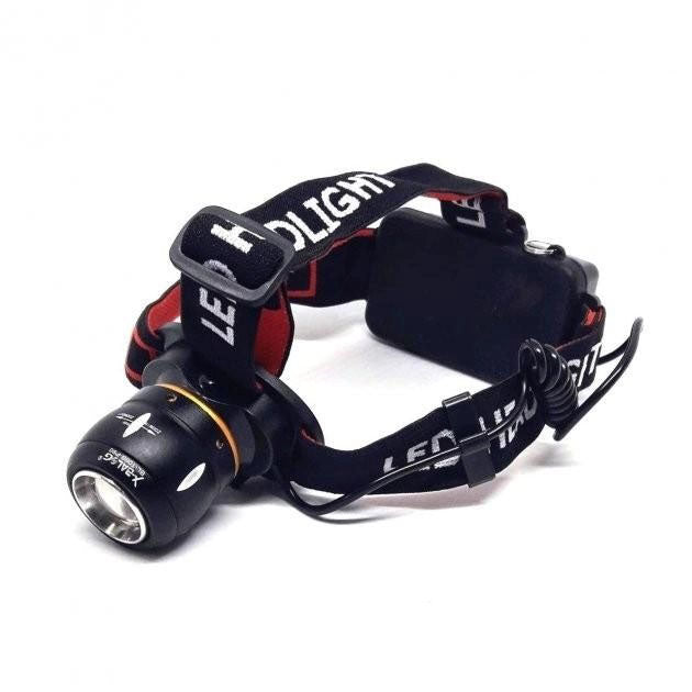 Фонарь налобный светодиодный водонепроницаемый с 2 аккумуляторами Bailong BL-T06B-P90, головной фонарик