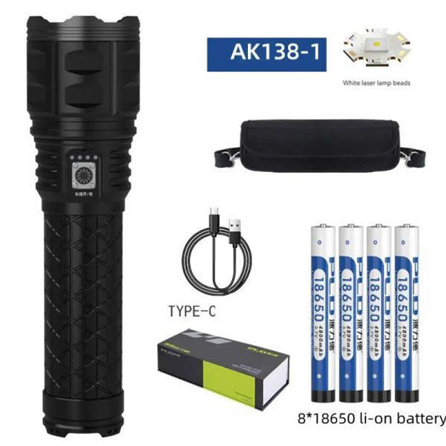 Ручний ліхтар Police AK138 WHITE LASER LED PM60-TG із зарядкою USB, що працює від 4х18650 акумуляторів