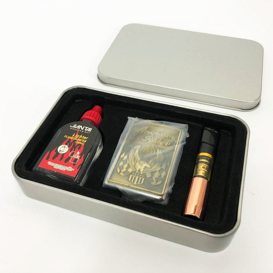 Зажигалка бензиновая в подарочной коробке N4, зажигалка в подарочном футляре, подарок зажигалка парню