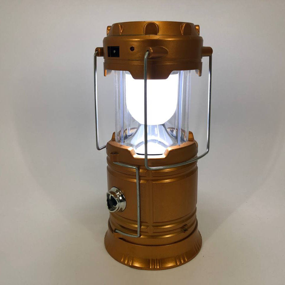 Туристический фонарь-лампа на солнечной батарее с павером CAMPING MH-5800T (6+1 LED). Цвет: коричневый