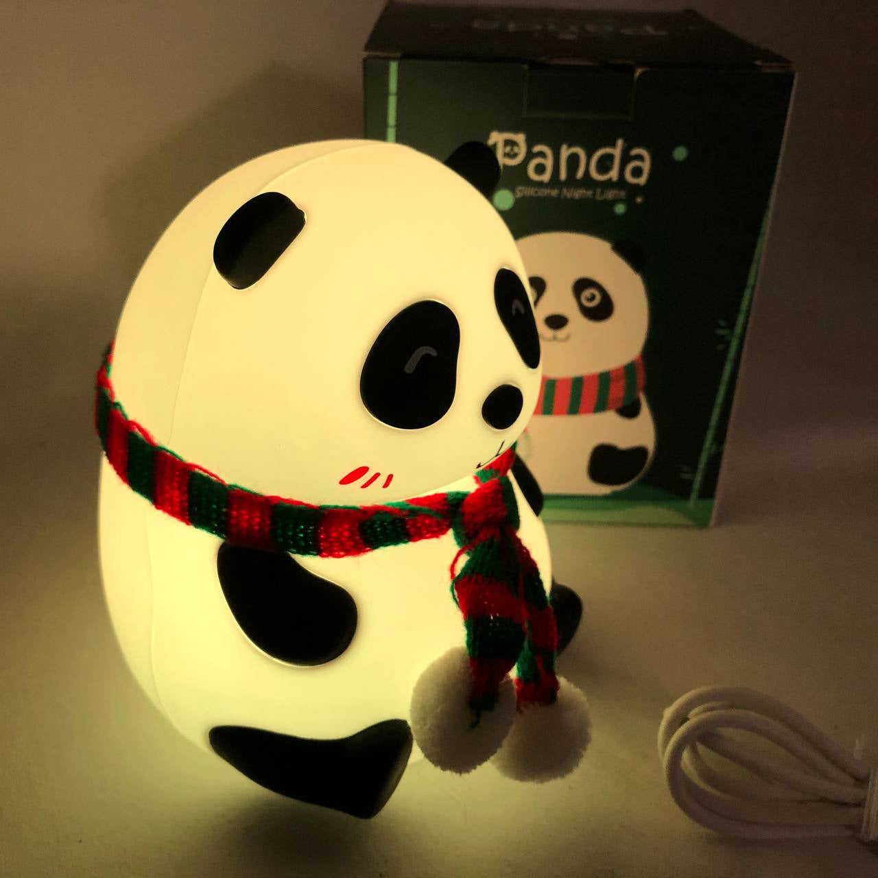 Детский силиконовый ночник светильник Панда 7 цветов, Силиконовый ночник игрушка для детей