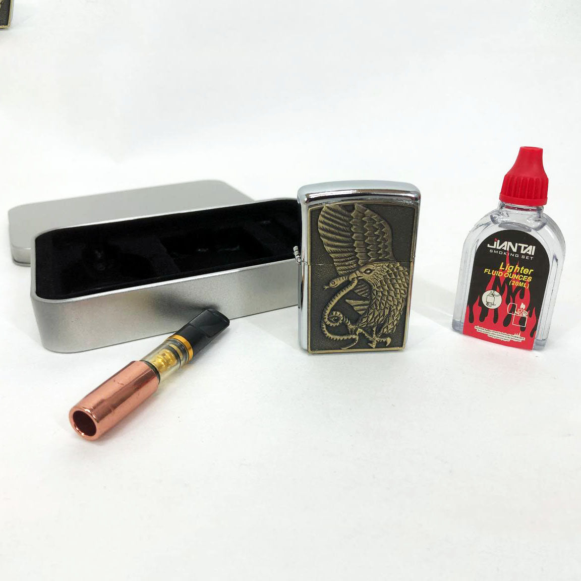 Зажигалка бензиновая в подарочной коробке N10, подарочные прикольные зажигалки, подарок зажигалка парню