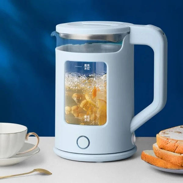 Електрочайник Rainberg RB-2220 скляний дисковий прозорий. Чайник із підсвічуванням 2200 Вт. Колір: білий