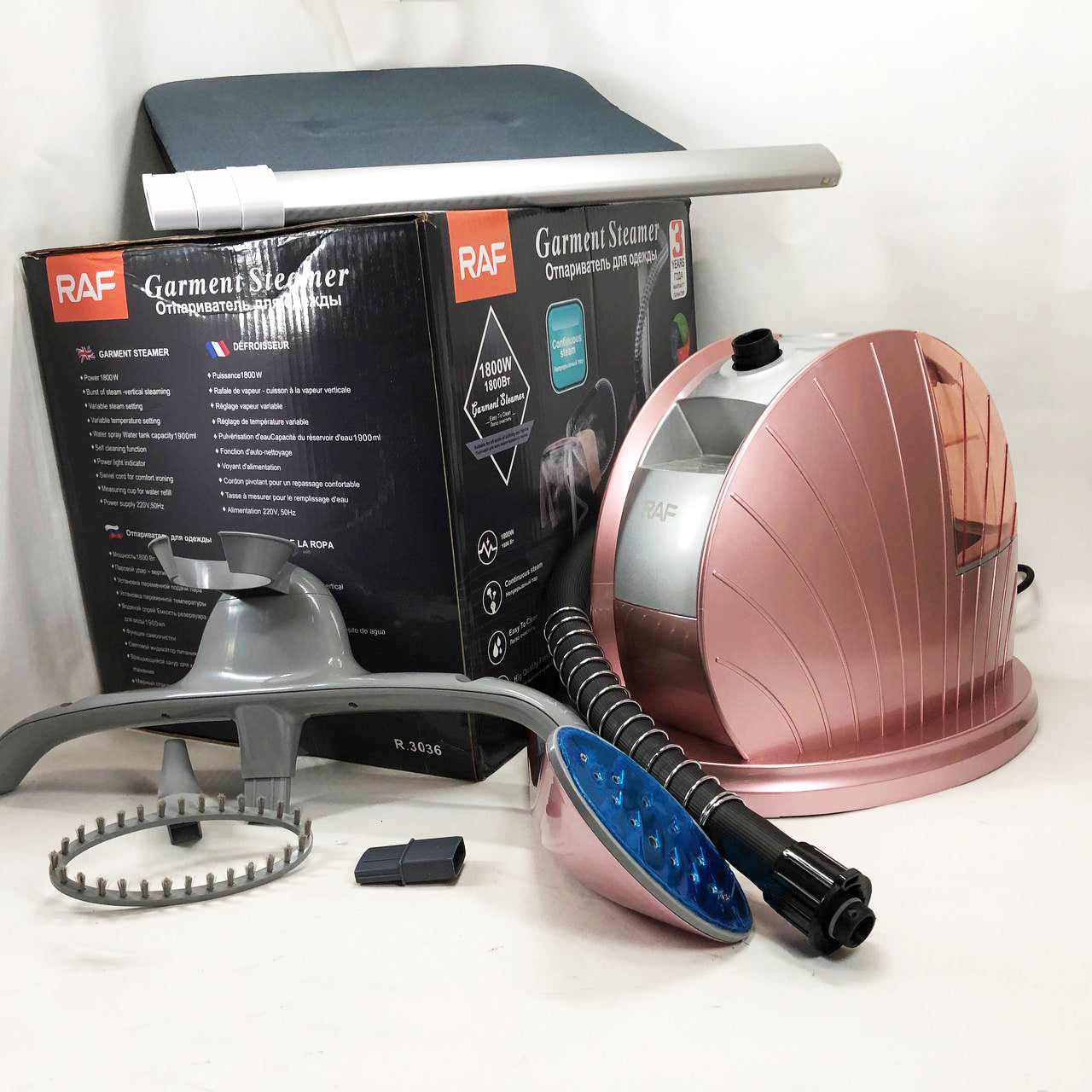 Вертикальный отпариватель RAF R.3036 с дезинфекцией, Парогенератор Электроотпариватель. Цвет: розовый
