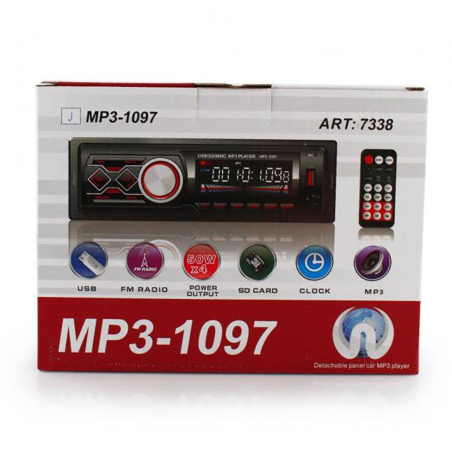 Автомагнитола MP3-1097 BT ISO со съемной панелью, Автомагнитола магнитола в авто с Usb сенсорная