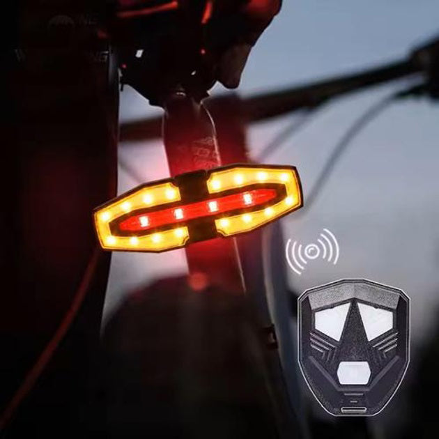 Задний габаритный велофонарь с поворотами LY-5510, дистанционный пульт перезаряжаемый велосипедный фонарь