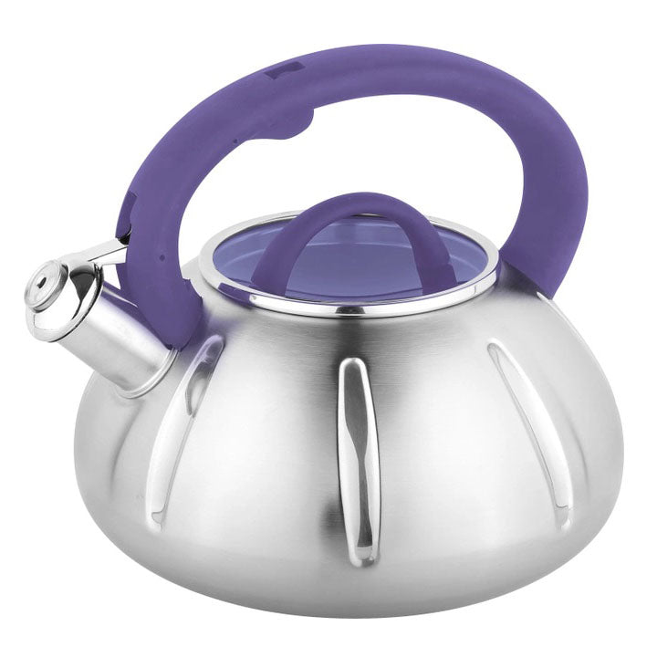 Чайник со свистком Unique UN-5303 кухонный на 3 литра, чайник для газовой плитки. Цвет: синий