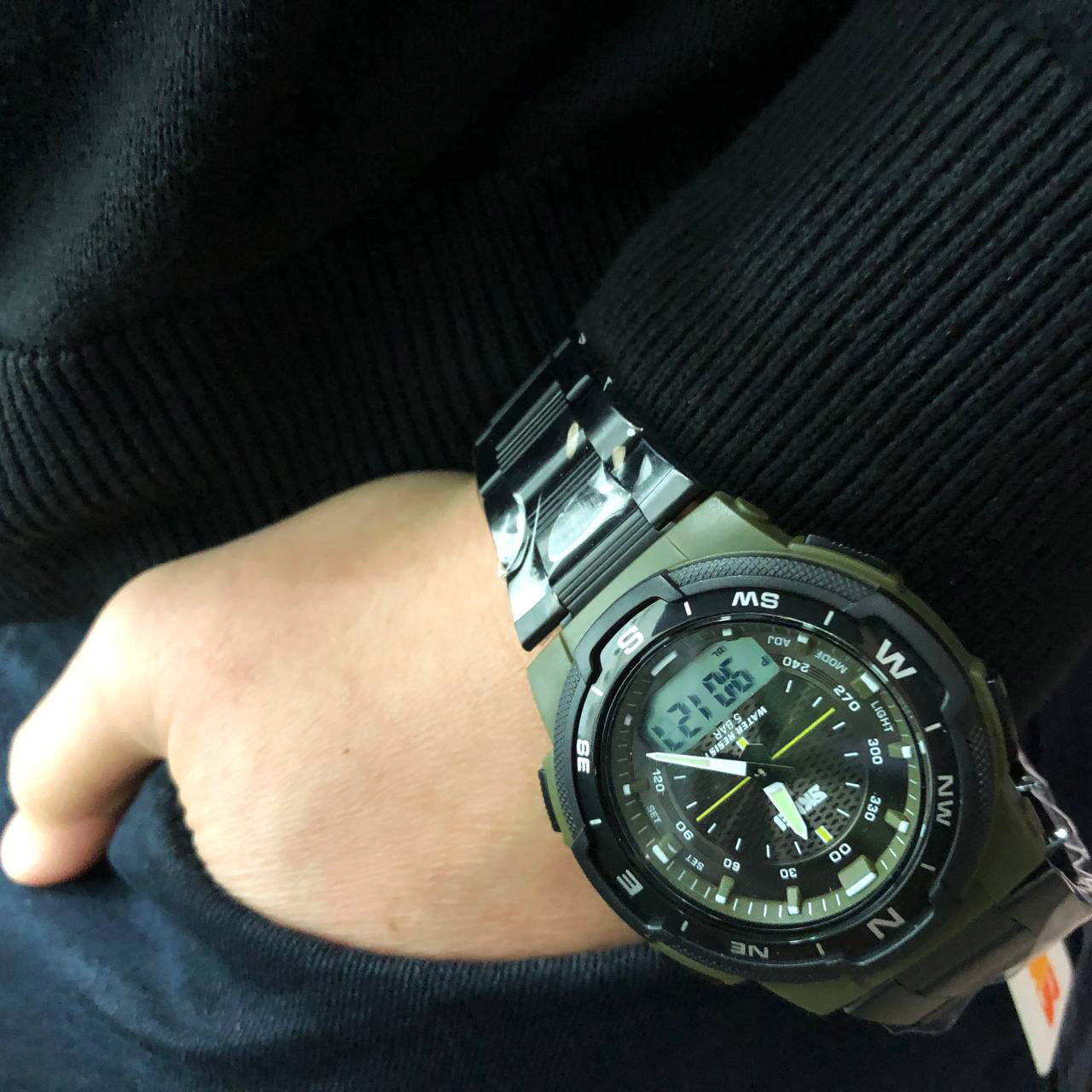 Годинник наручний чоловічий SKMEI 1370AG, армійський годинник протиударний, годинник армійський скмей