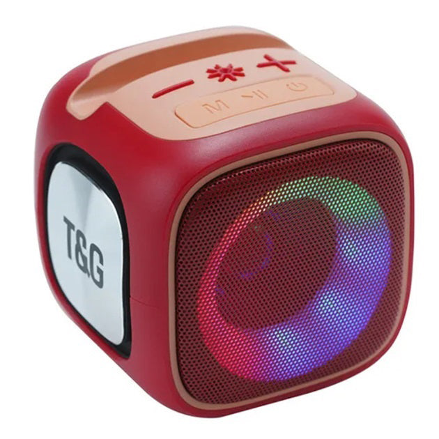 Портативная Bluetooth колонка TG359 7W с RGB подсветкой, Громкая блютуз колонка. Цвет: красный