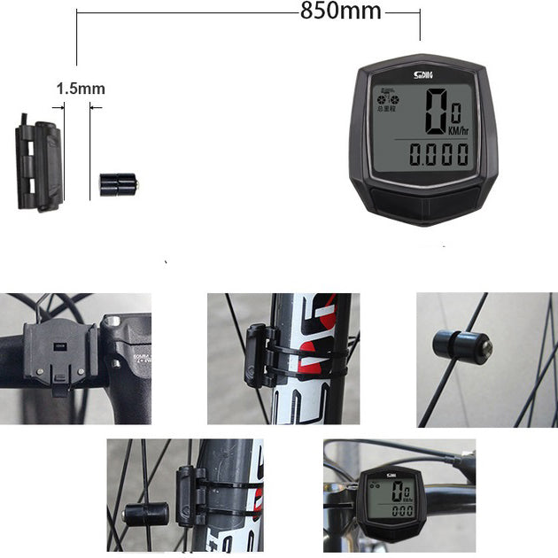 Велокомпьютер SunDing SD-581, 15 функций, спидометр