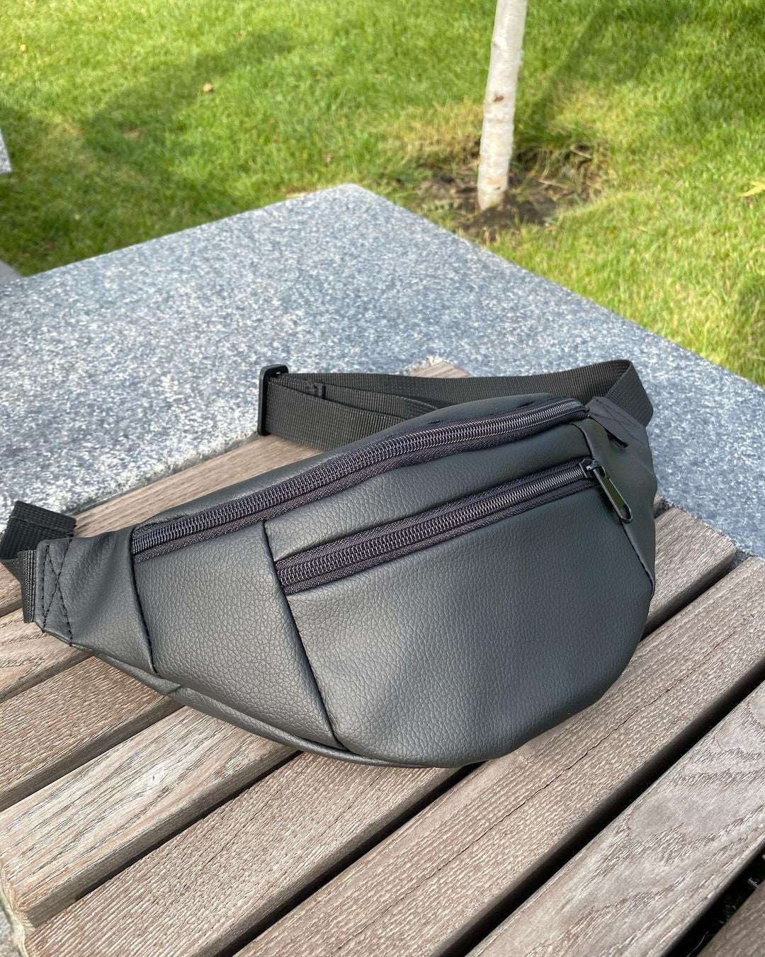 Сумка на пояс. Сумка через плечо. бананка мужская/женская. Цвет: черный