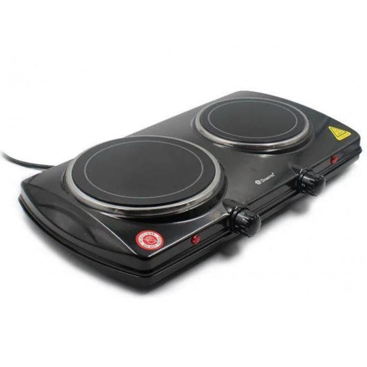 Электрическая настольная плита Domotec MS-5852 2 конфорки стеклокерамическая 1200 Вт