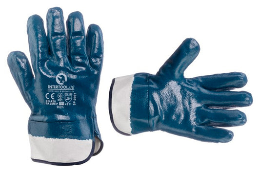 Перчатки Intertool - масло-бензостойкие с твердым манжетом 10,5"