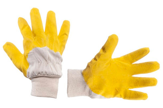 Перчатки Intertool - стекольщика латексная 10,5" (желтая)