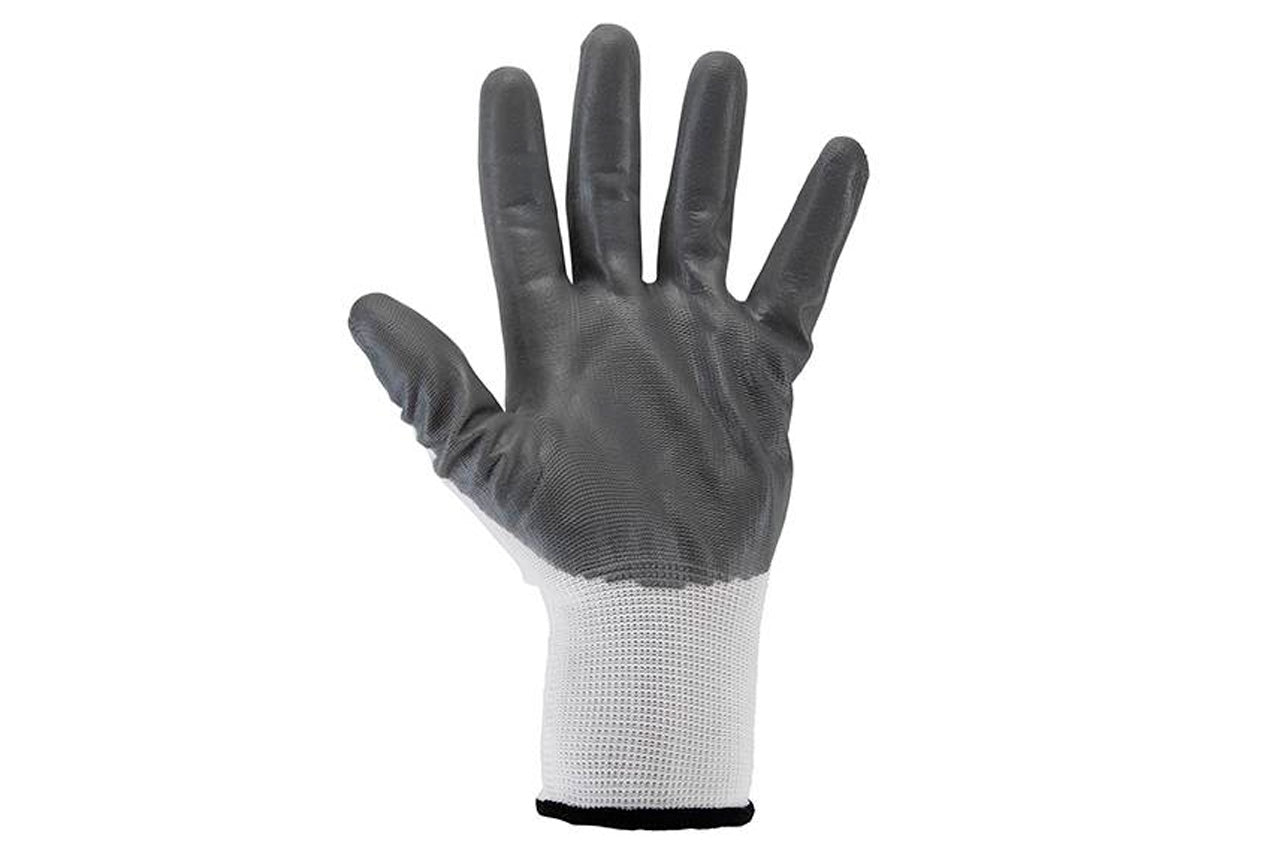 Перчатки Intertool - с нитриловым покрытием 10" (бело-серая)