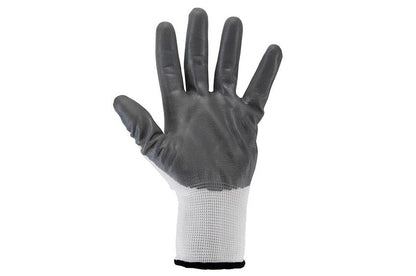 Перчатки Intertool - с нитриловым покрытием 10" (бело-серая)