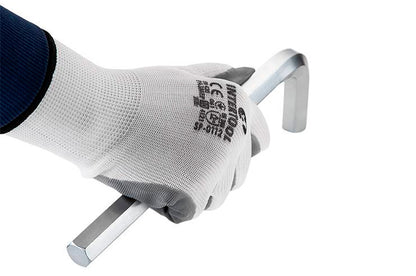 Перчатки Intertool - с нитриловым покрытием 10" (бело-серая)