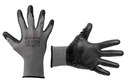 Перчатки Intertool - нитриловые 10" (серая)