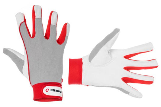 Перчатки Intertool - кожаные комбинированные утепленные 10"