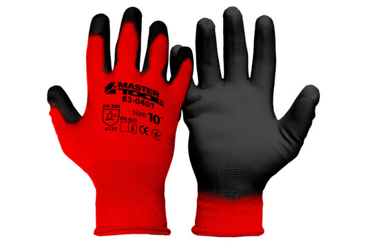 Перчатки Mastertool - с нитриловым покрытием 10" (красно-черные)