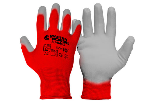 Перчатки Mastertool - с нитриловым покрытием 10" (красно-серые)