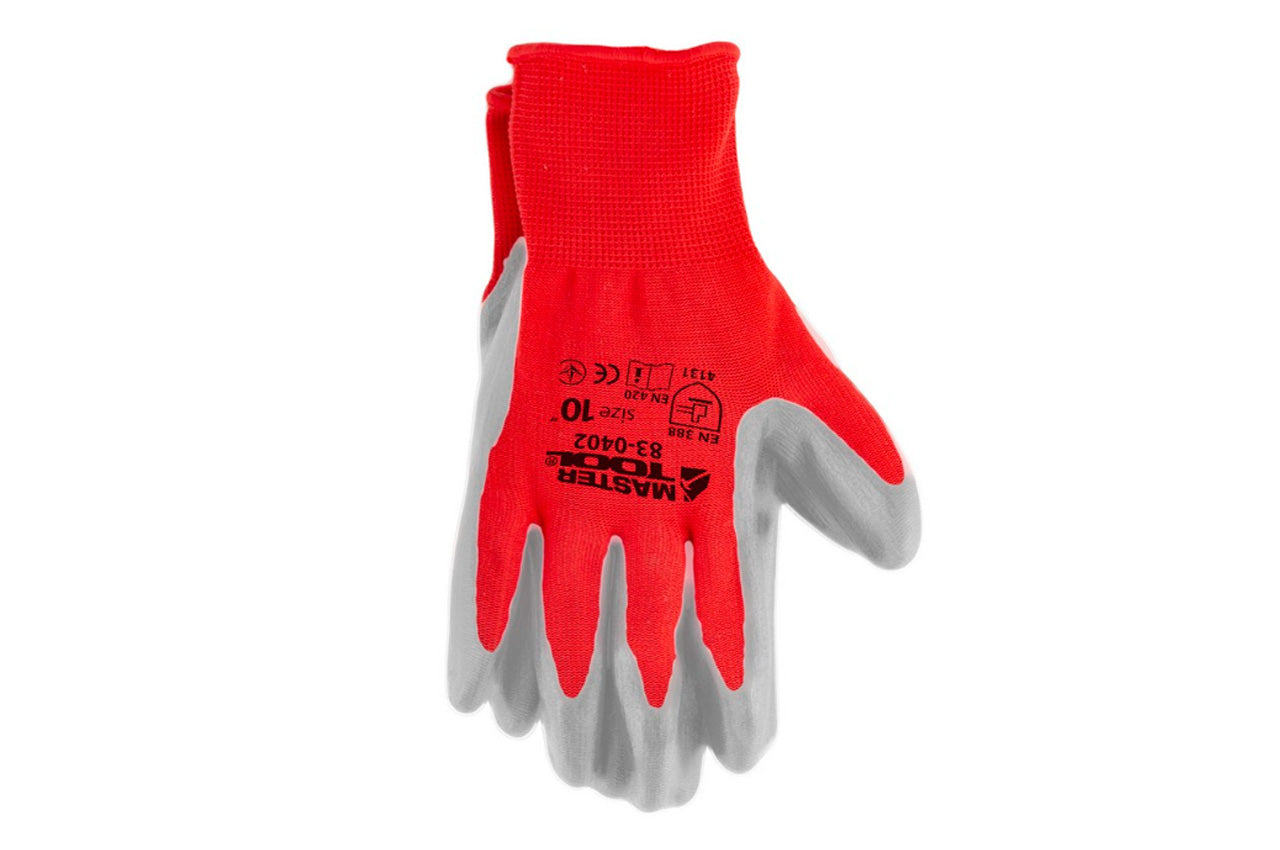 Перчатки Mastertool - с нитриловым покрытием 10" (красно-серые)