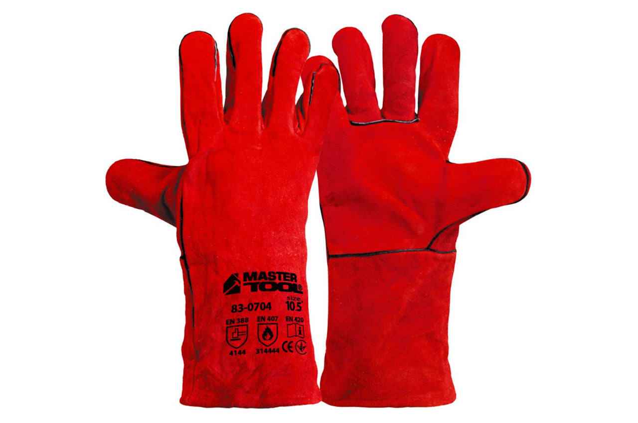 Перчатки Mastertool - замшевые краги 35 см х 14" (красные)