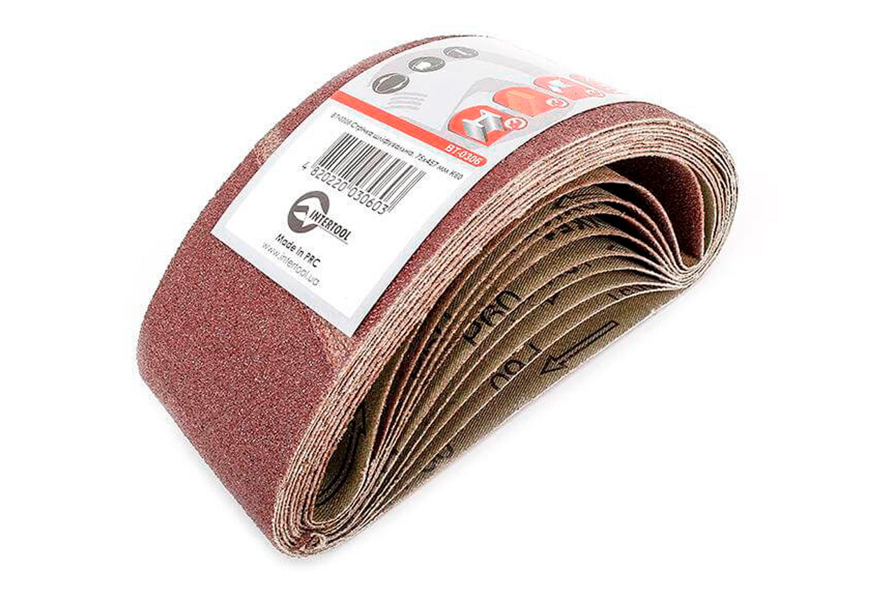 Лента шлифовальная Intertool - 75 х 457 мм Р60 (10 шт.)