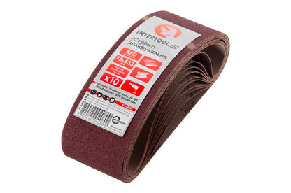 Лента шлифовальная Intertool - 75 х 533 мм Р80 (10 шт.)
