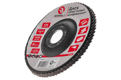Круг лепестковый торцевой Intertool - 125 мм Р36