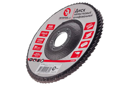 Круг лепестковый торцевой Intertool - 125 мм Р80